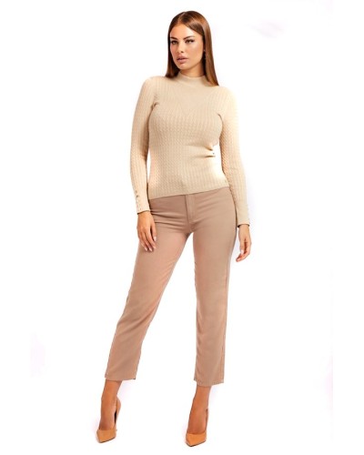 GUESS Sweater with micro braids - BEIGE