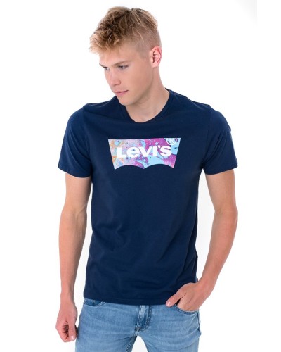 LEVIS Logo-T-Shirt vorne - BLAU