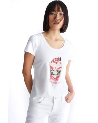 LIU JO Ice cream print T-shirt with rhinestones