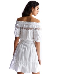 LIU JO Short dress with openwork embroidery